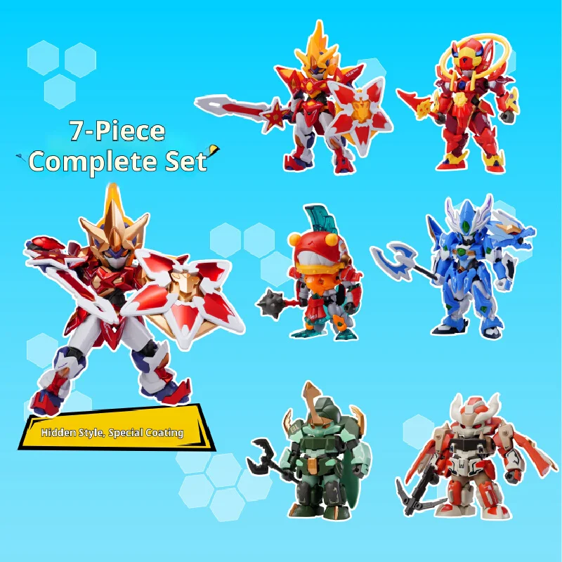 Motor Nuclear Worlds Combat Assemble Blind Box V1 Building Block Man Q Edition Aobing Mech Model Toy Children'S Gift Ornament