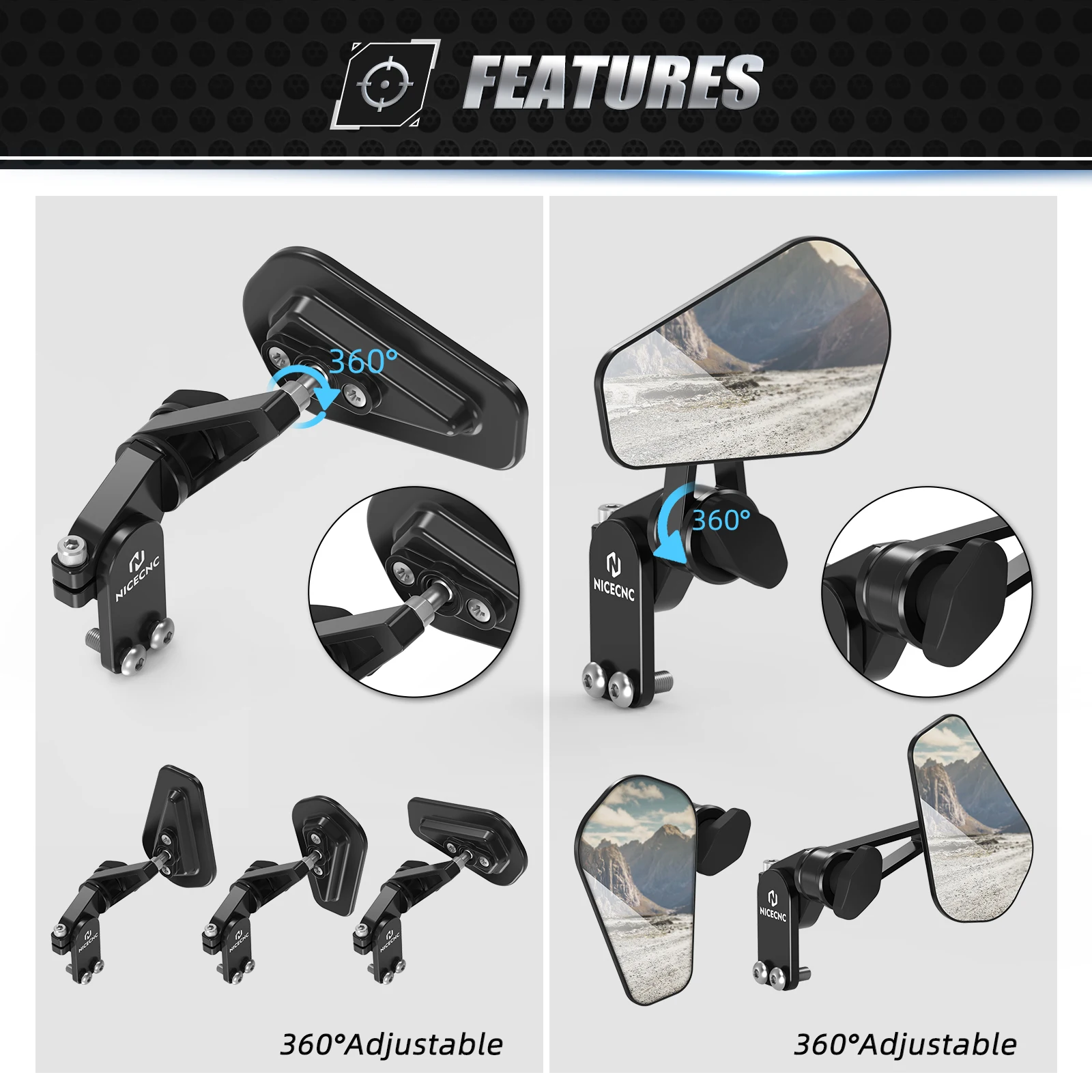 Rearview Mirrors Quick Flip For KTM 690 Enduro 790 890 Adventure 1290 ADV BMW R1250GS R1300GS ADV Yamaha Universal Hand Guard
