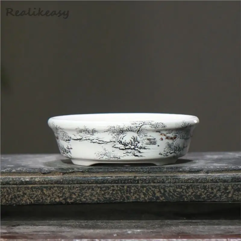 6Size Purple Sand Flower Pot Ceramic Bonsai Pot Handmade Succulent Flower Pot Chinese Landscape Flower Pot Home Decor LE302