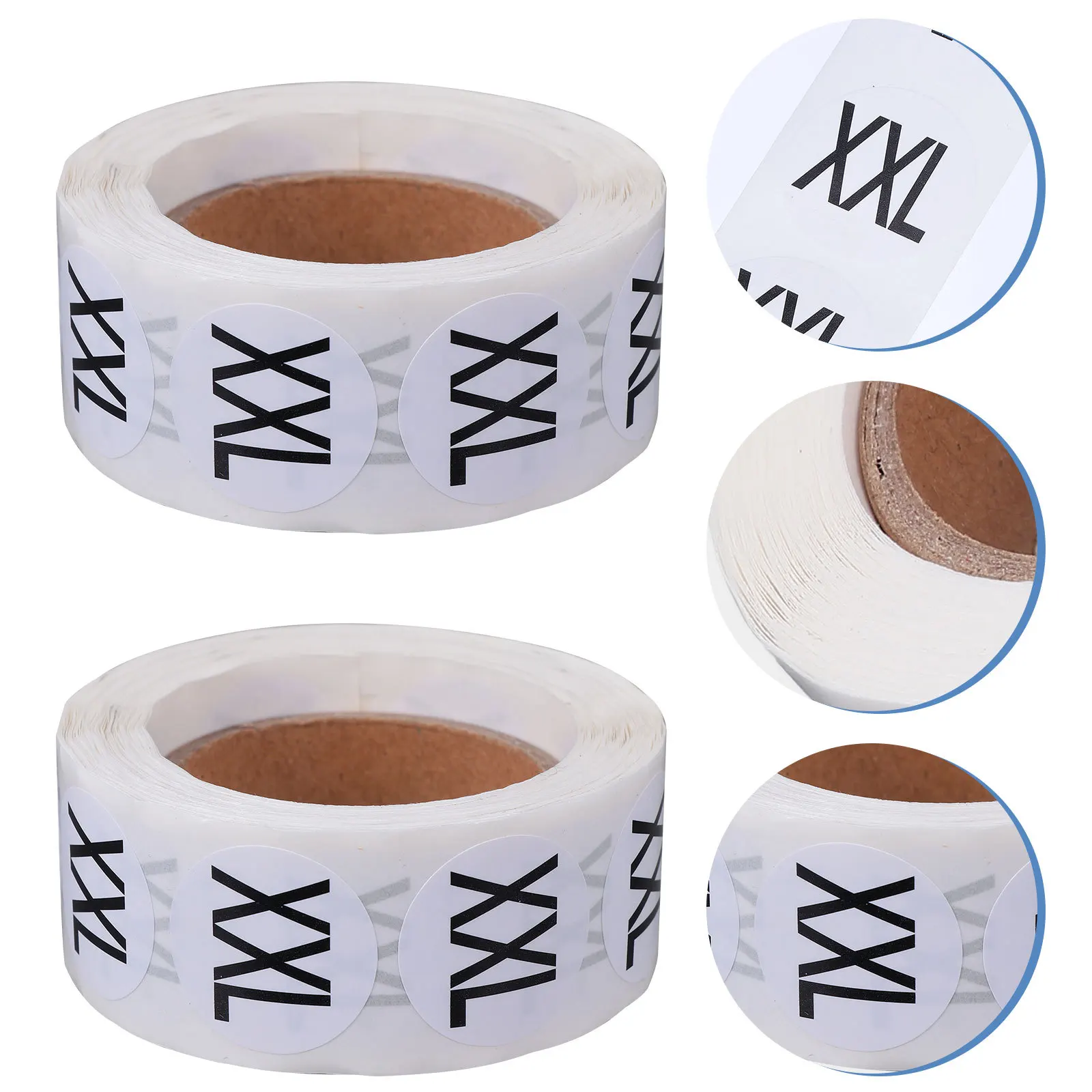 

2 Roll Clothing Size Label Paper Round Self-Adhesive Stickers Practical Premium for Clothing Display Size Sticker