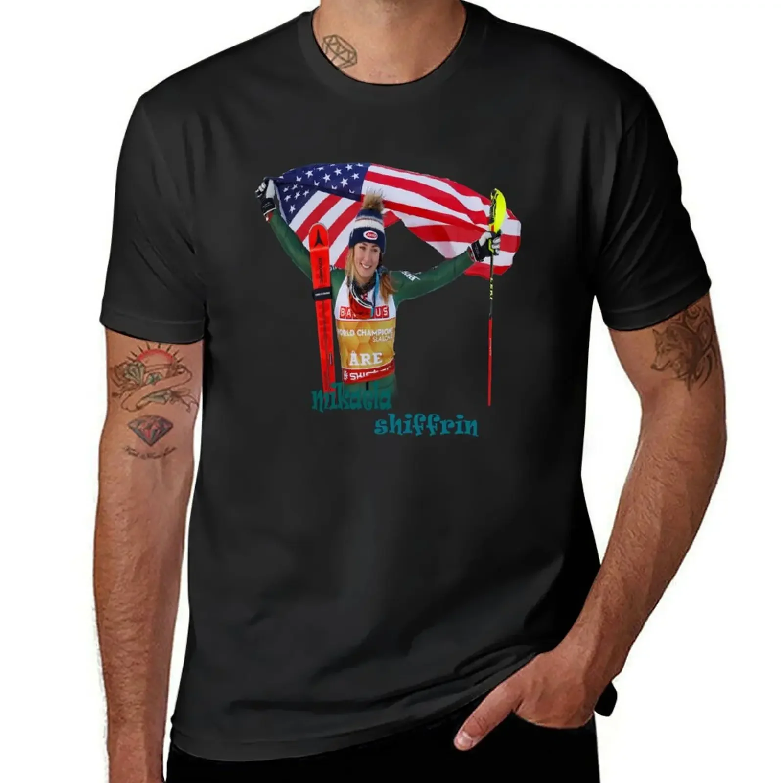 

mikaela shiffrin T-Shirt anime tshirt blanks customizeds T-shirts for men cotton