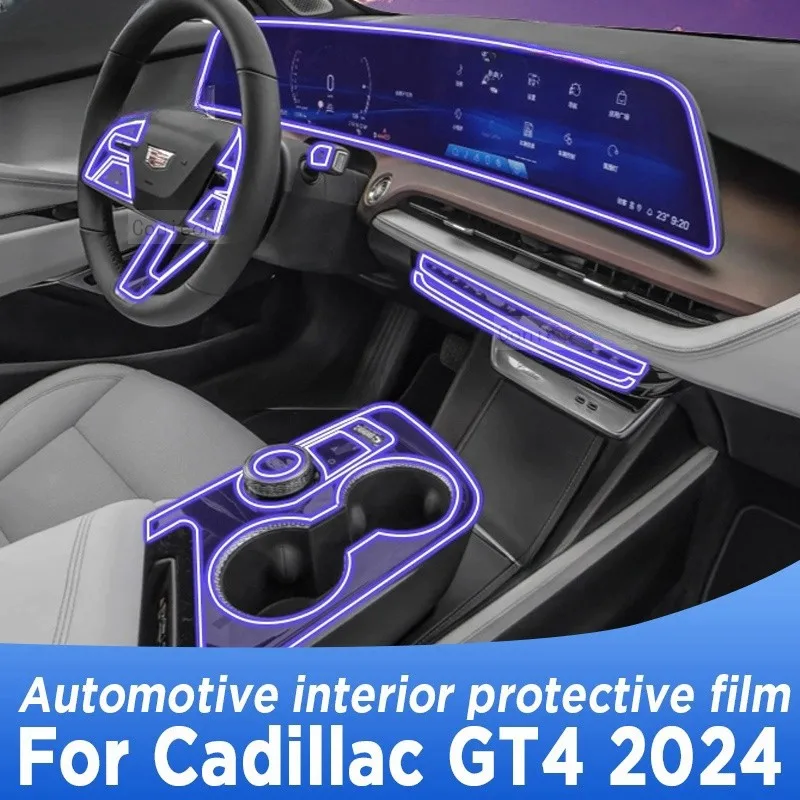 

For Cadillac GT4 2024 Center Console Gear Panel Screen TPU Car Interior Protective Film Anti-Scratch Repair Sticker