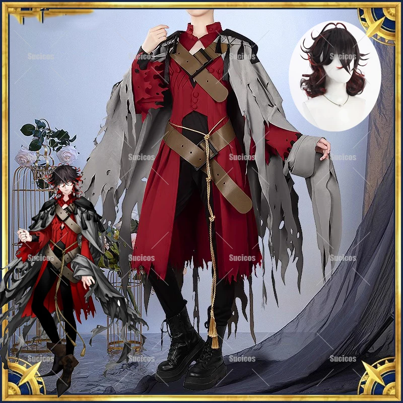 

Данте Алигири Косплей Костюм Парик Fate Grand Order FGO Dante Alighieri Веревочная накидка Женщины Мужчины Хэллоуин Костюмы для ролевых игр