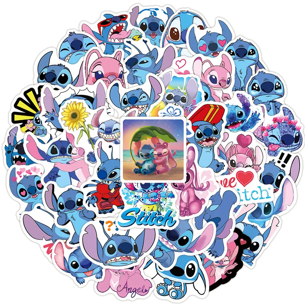 

10/30/50pcs Kawaii Disney Lilo Stitch Stickers DIY Notebook Suitcase Bike Guitar Cute Cartoon Graffiti Decals Sticker Toys Gift