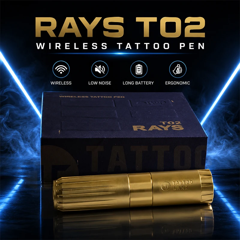RAYS T02 Professional Wireless Tattoo Pen, Ergonomic Design Permanent Makeup Machine for Professional Tattoo Artists