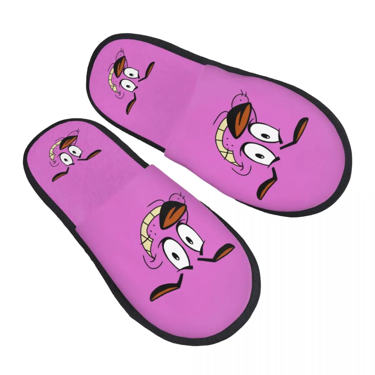 Zapatillas de espuma viscoelástica personalizadas con C-Courage The Cowardly Dog, zapatillas de casa con cara de perro acogedor y cálida para mujer