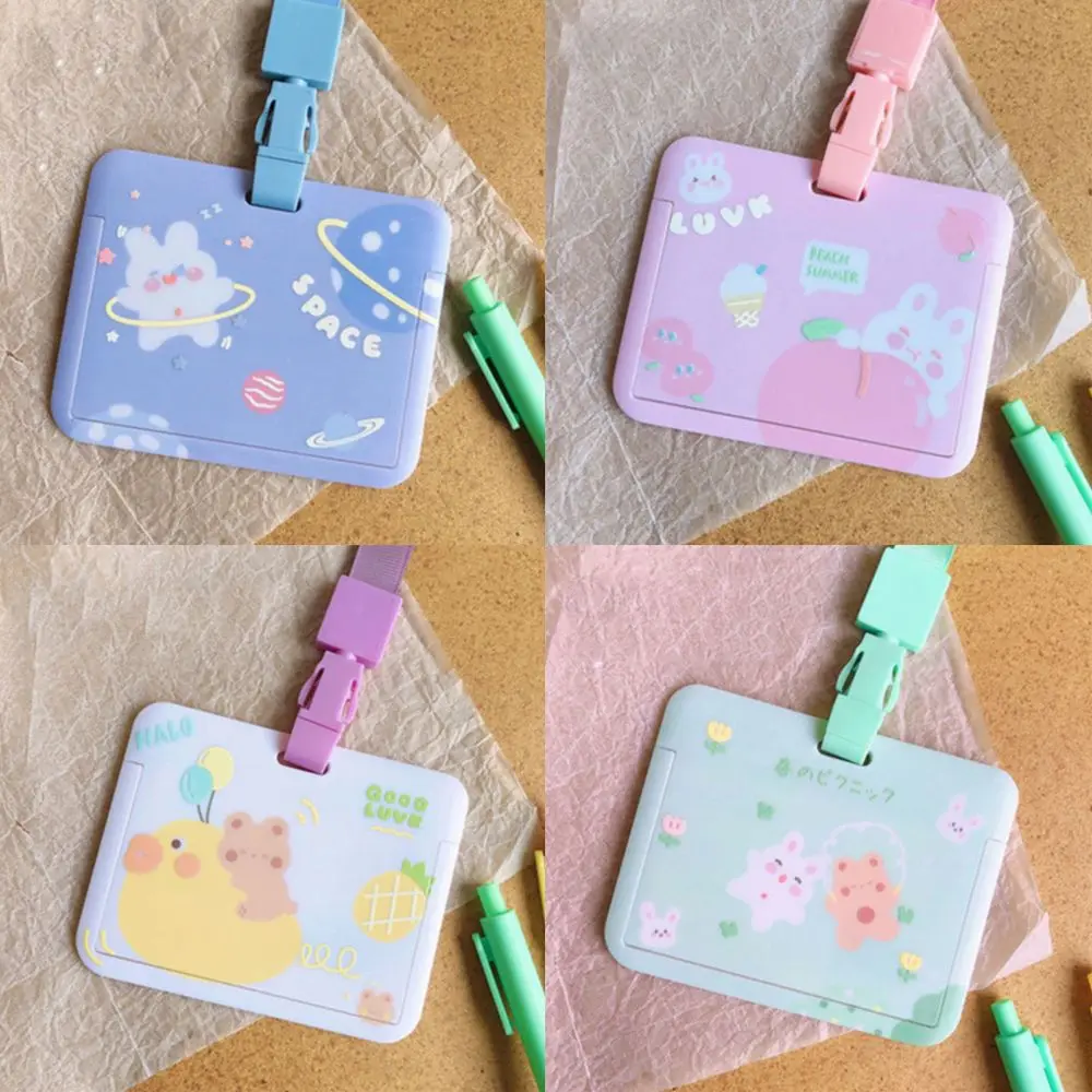 Student Cute Bank Card Lanyard Meal Card Cartoon Card Case Card Holder Bus Card Cover Credit ID Card