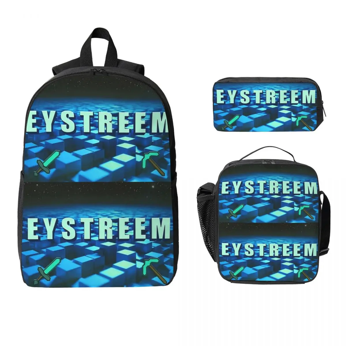 

Funny EYstreem (10) Backpack Student Boys Girls BookBag School Bag Laptop Shoulder Bags 3ps Insulated Lunch Bag Pencil Case