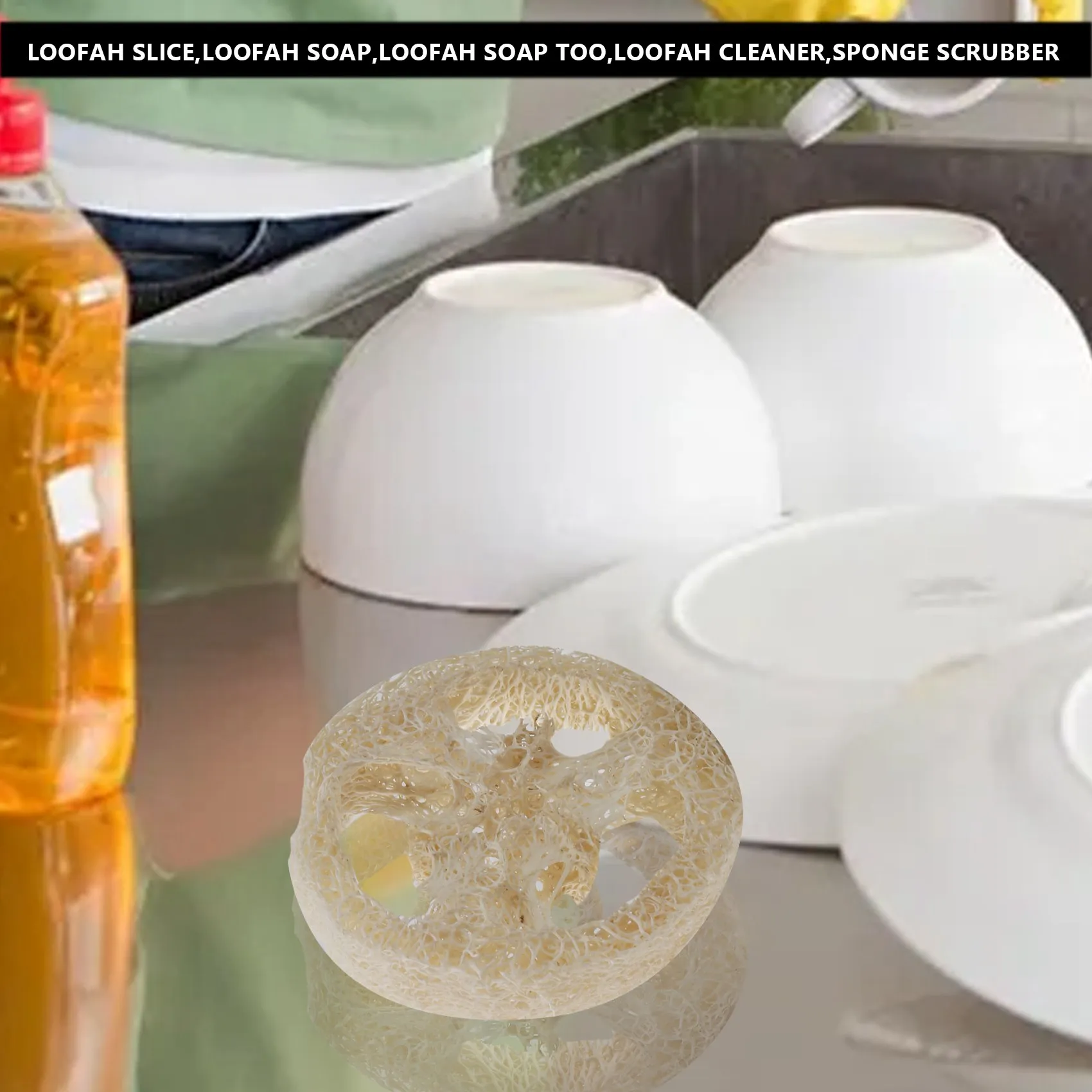 ABGE-200 Pieces Of 4-6 Cm Diameter Loofah Slices DIY Custom Soap Tools, Cleaning Supplies, Sponge Washer