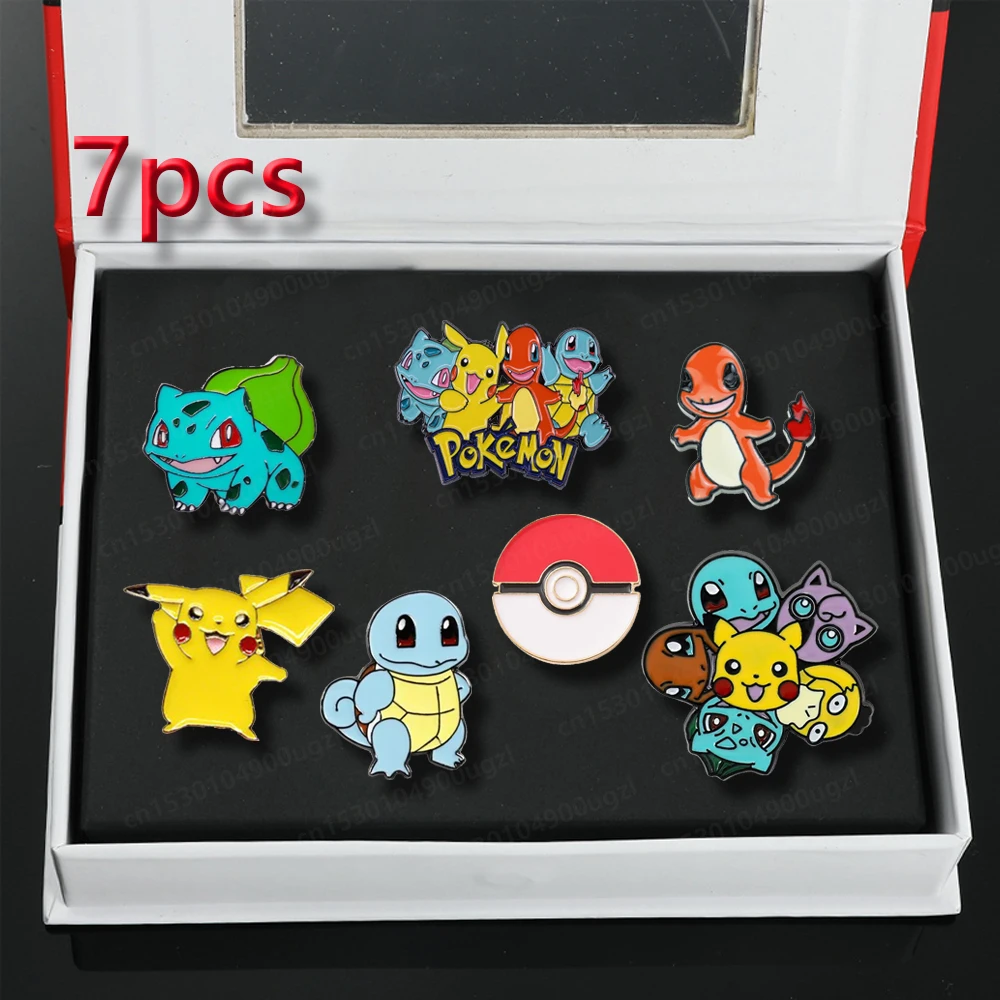 

Pokémon Creative Brooch Set Cute Game Anime Pikachu Charmander Squirtle Enamel Pin Wallet Backpack Clothing Jewelry Gift