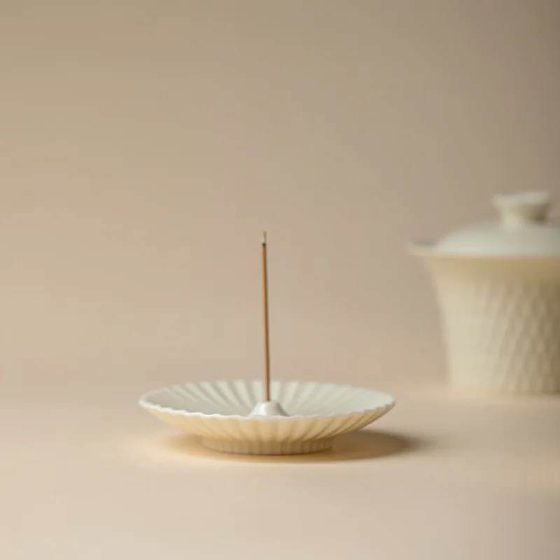 Ceramic High-Value Incense Burner Tea Ceremony Accessories Incense Holder Stick Holder Round Incense Tray Ornament