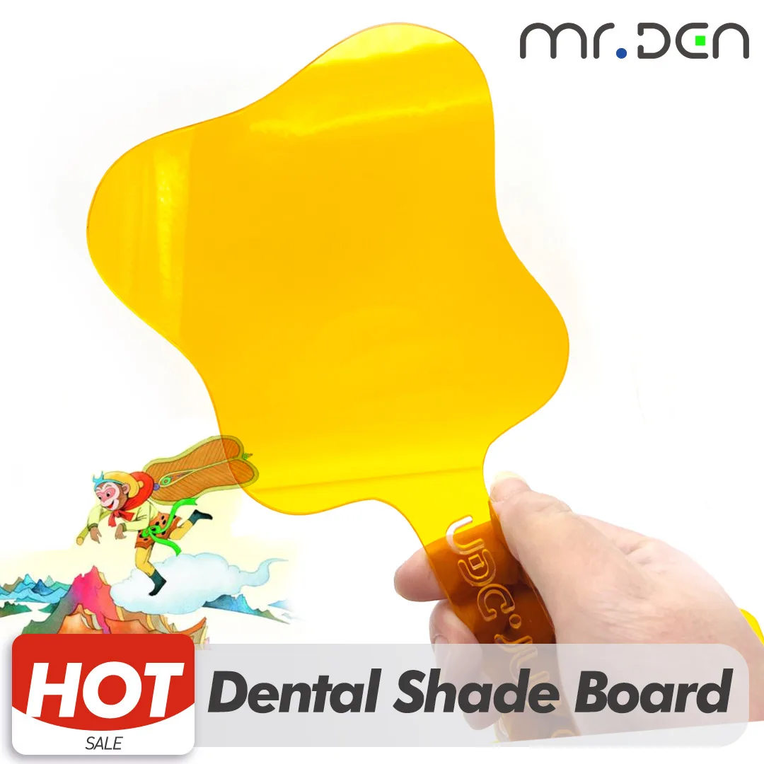 MR DEN Dental Shade Board Eye Protector Hand Held Shield Plate Dentistry Lab Light Curing Lamp Filter Paddle Dentist Clinic Tool