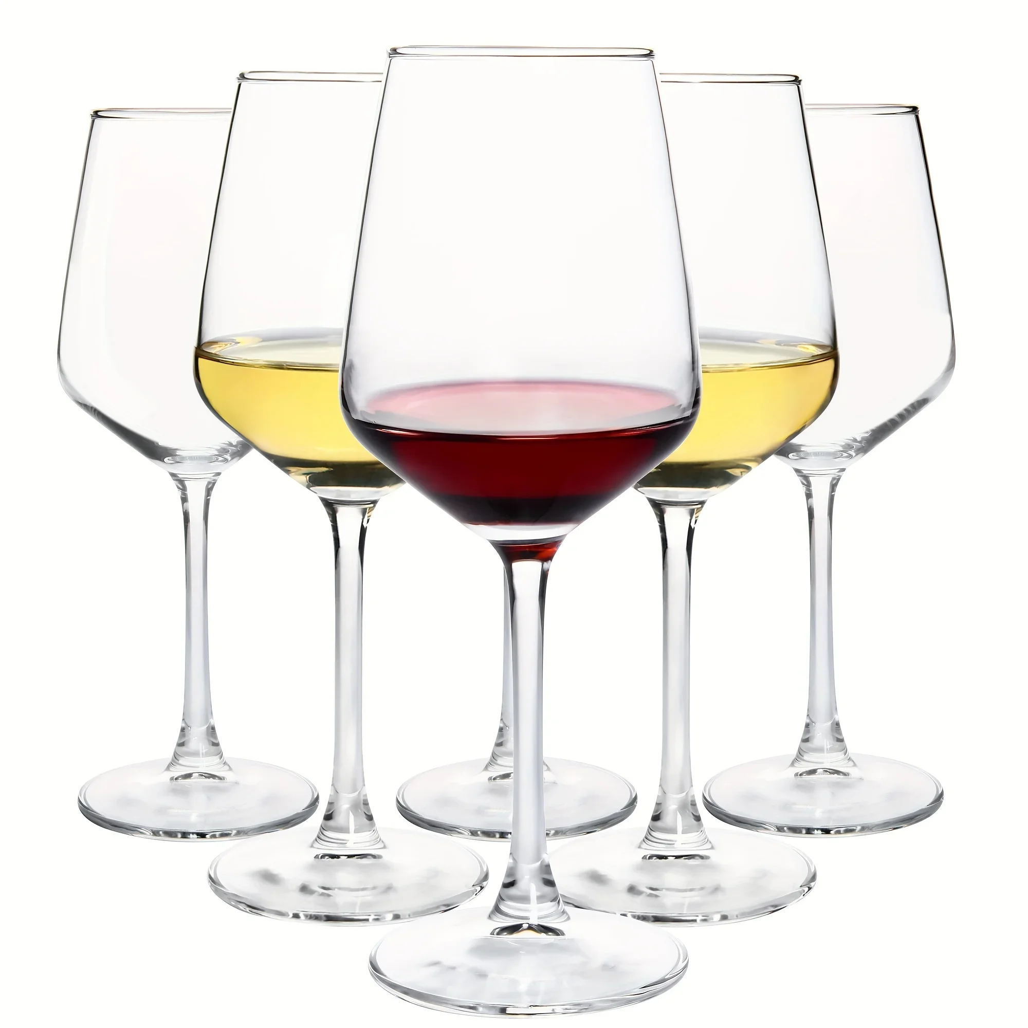 2/4/6pcs Red/White Wine Glasses Set, 12oz Durable Long Stem Glasses, Lead-Free Goblet, for Home Wedding Party Christmas