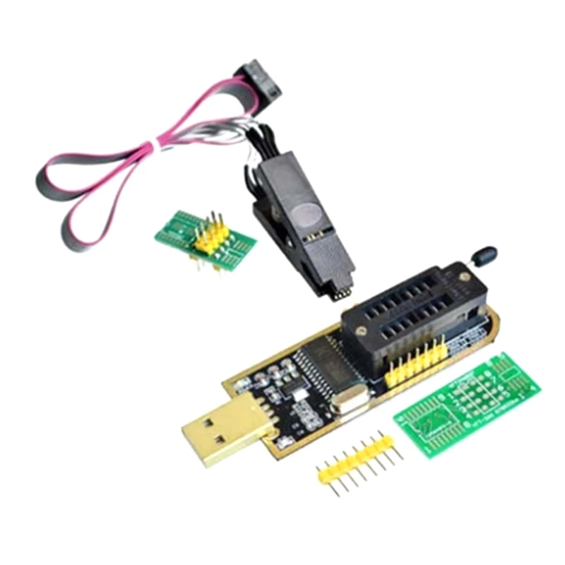 ●CH341A 24 25 Series EEPROM Flash BIOS USB Programmer Module + SOIC8 SOP8 Test Clip for EEPROM 93CXX / 25CXX / 24CXX
