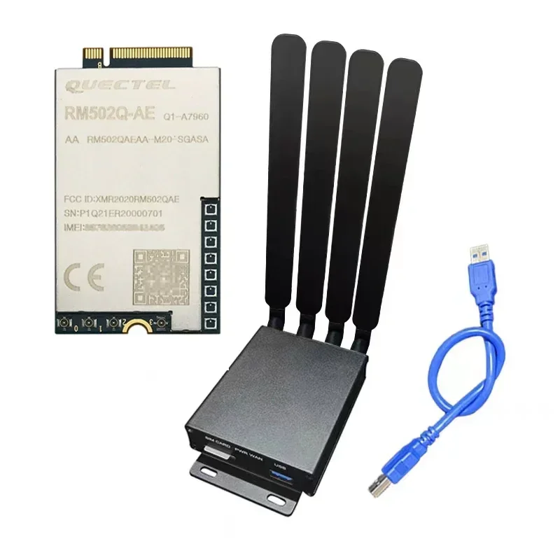 Modem Internet modul 5G dengan casing M.2 ke USB3.0 5G, papan pengembangan dengan Quectel RM520N-GL RM502Q-AE RM500Q-GL