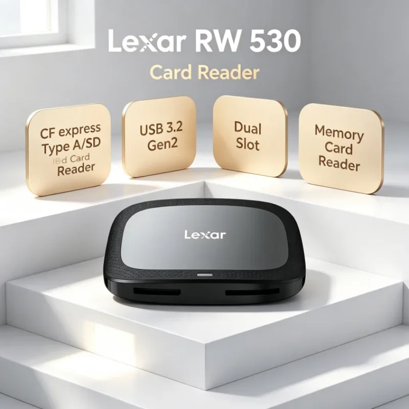 Lexar CFexpress Type A / SD Memory Card Reader Dual Slot SD Card Reader RW530 USB 3.2 Gen2 CFA Max 900MB/s