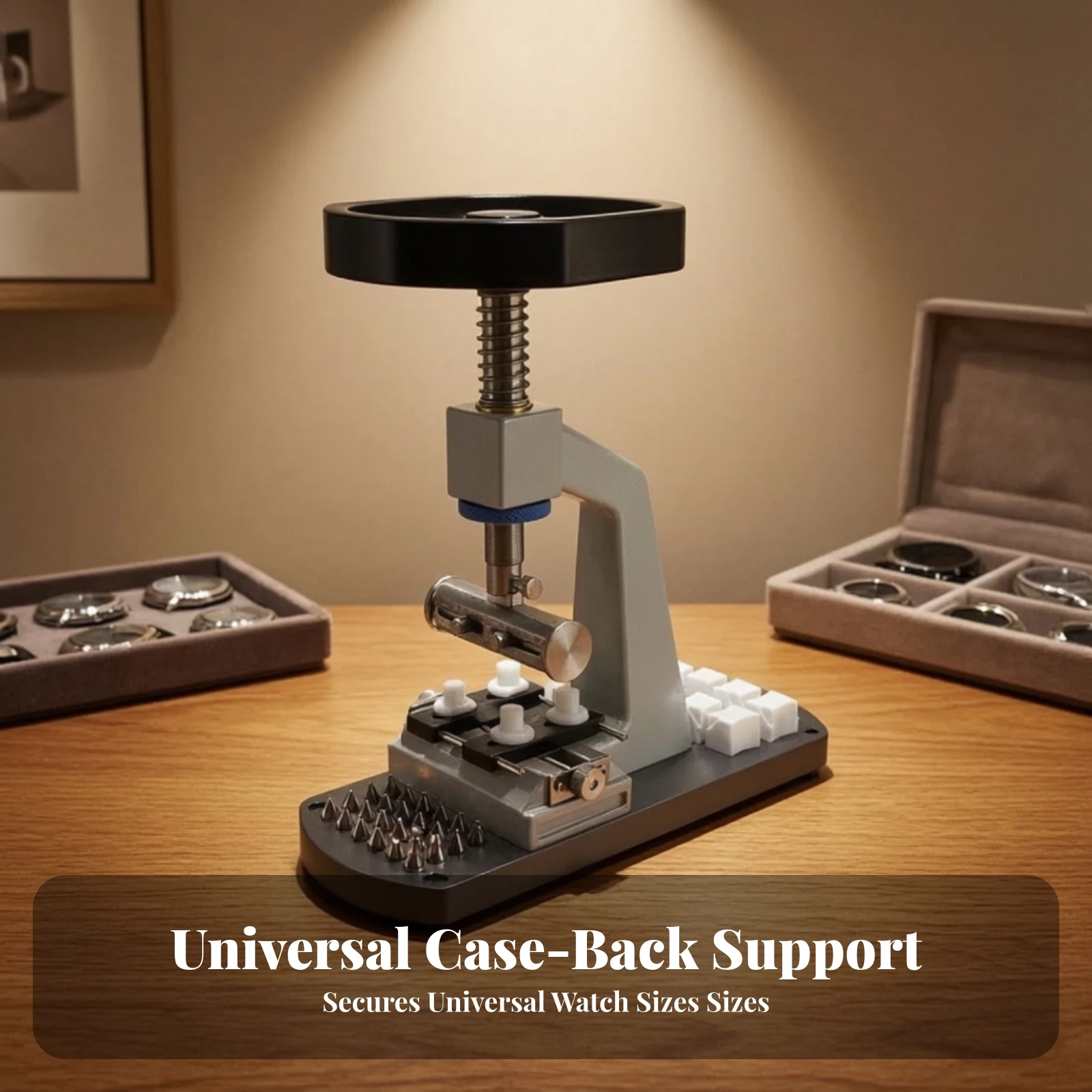 Watch Case Press Professional Watch Press with Dies Tool Bench-Top Threaded for Watchmakers, Workshop