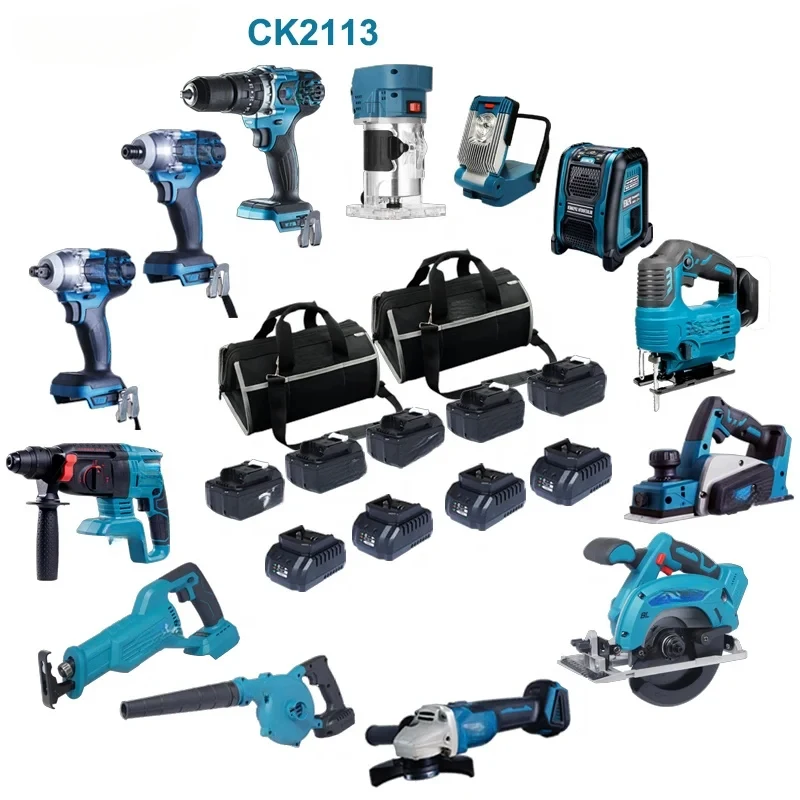 High Efficiency Drill V Powertools Combo Set Brushls Motor Cordls Tools Kit Power Hammer Drills