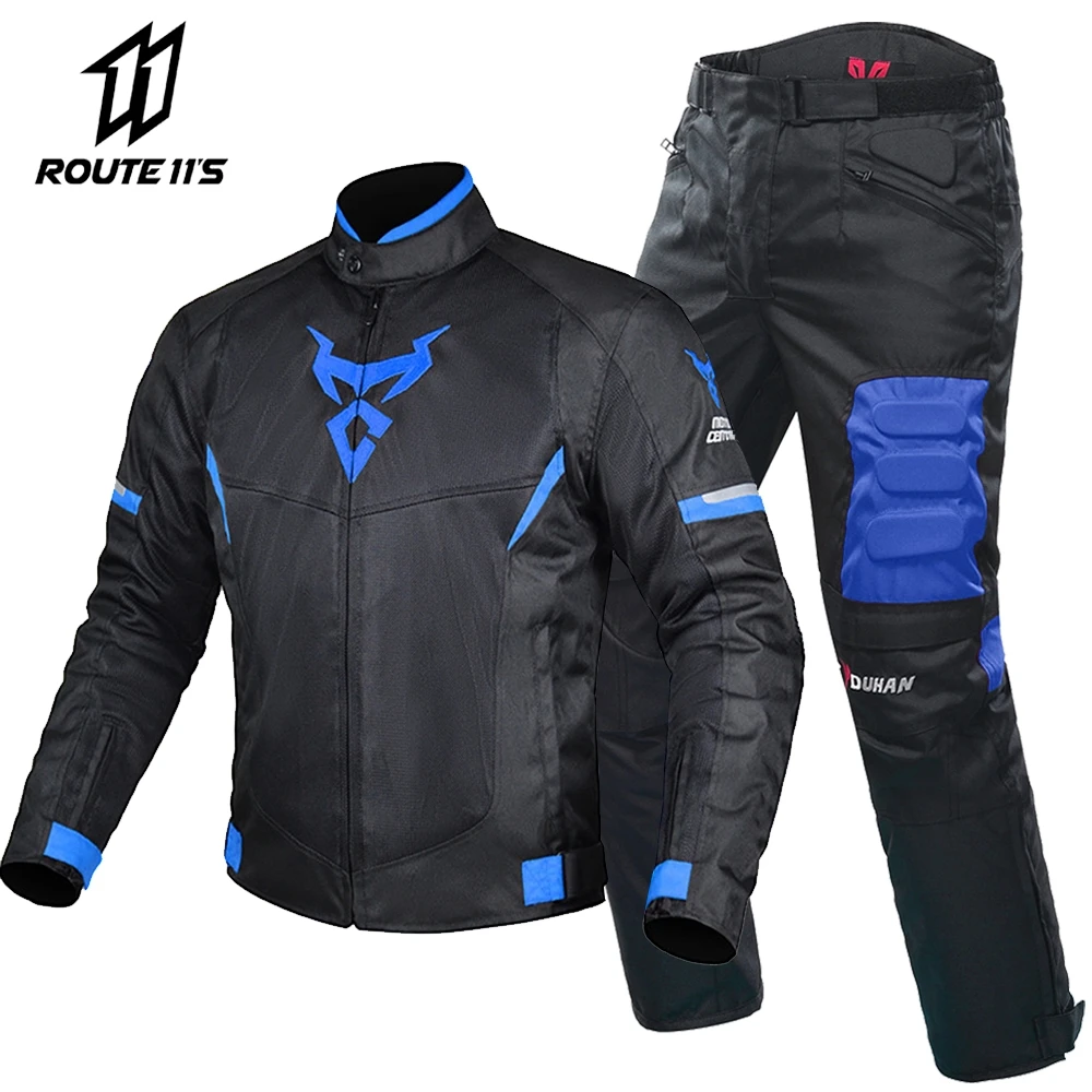 Motorcycle Jacket Protection Suit Men Summer Breathable Lightweight Mesh Cycling Jersey Moto Jacket Protector Motocross Suit