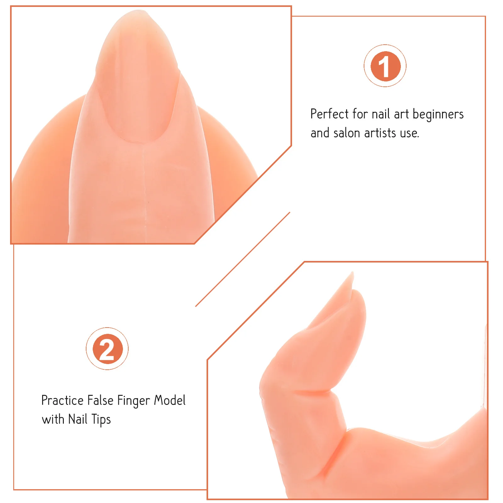 

20Pcs False Finger Manicure Practice Mold Nail Art Training for Beginners Portable Practice Fingers Plastic Nails Training Hand