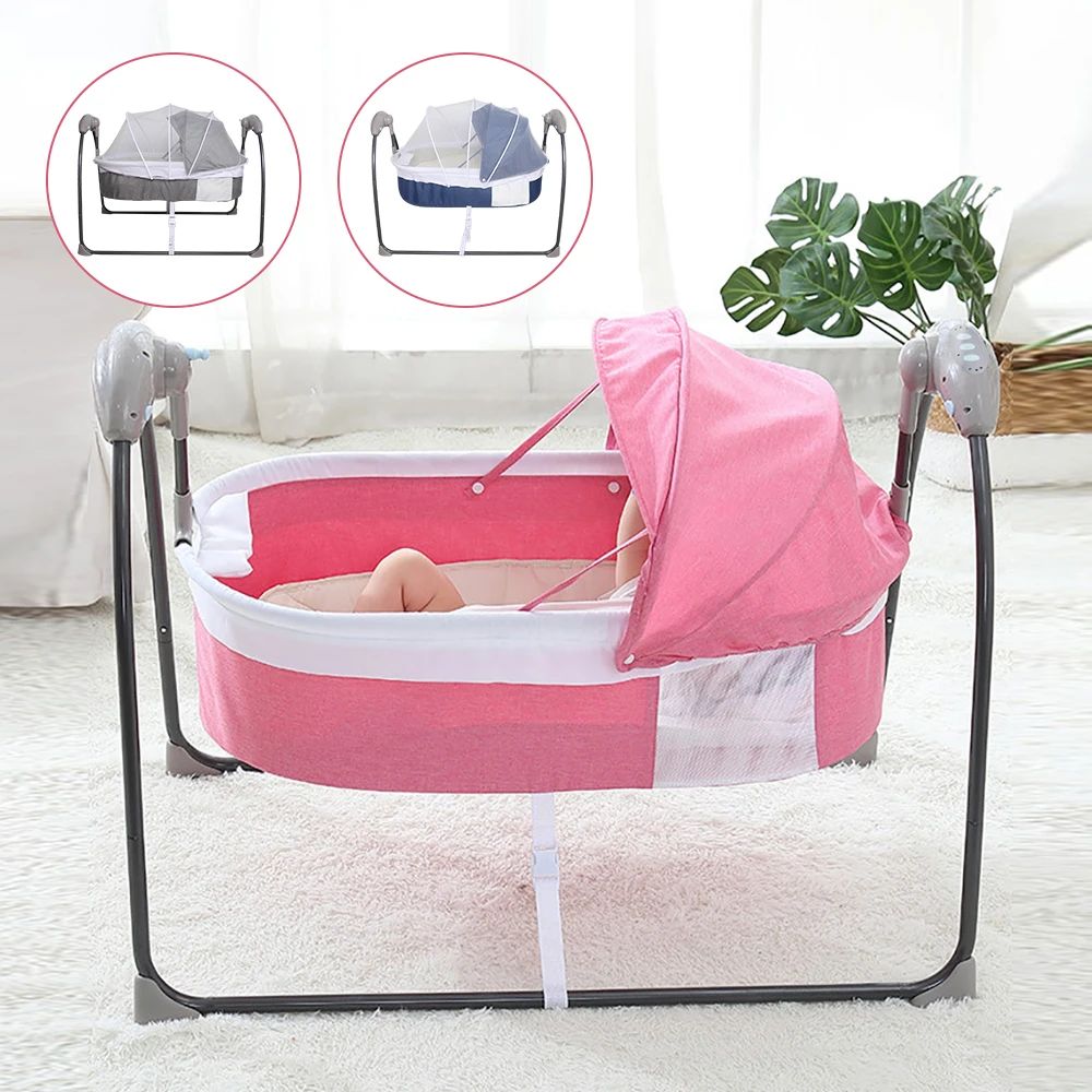 Baby Cot 3-Speed Auto Swing Electric Baby Swing Baby Bouncer Baby Lounger Cradle up to 9KG with Smart Bluetooth