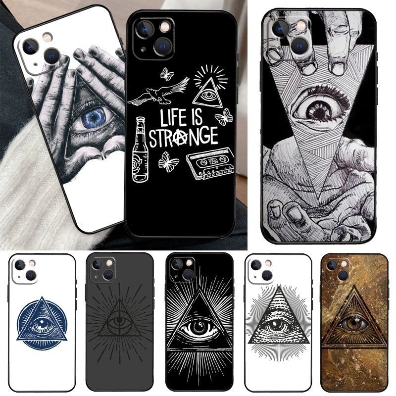 Illuminati Eye Occult Pyramid Phone Case For iPhone 16 15 14 Pro Max Plus 11 12 13 Pro Max XS 6 12 13 Mini Cover Shell