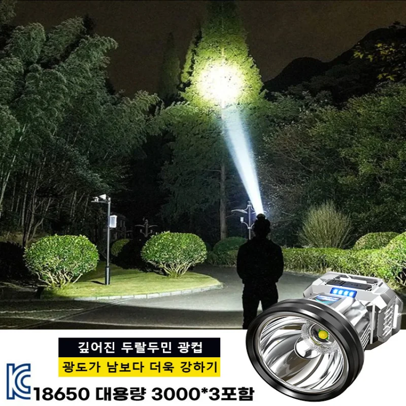 high-power long-range headlight with power display charging treasure output headlight Soaring cannon headlight 1/2pcs