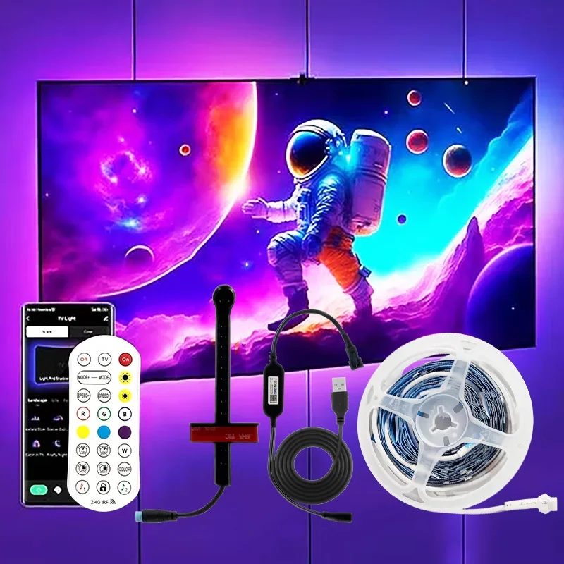 Smart Tv Led Lighting Strip Camera Screen Synchronization 5V Usb 5M 3.8M Rgb Led Light Strip App Control Ambilight Tv Backlights