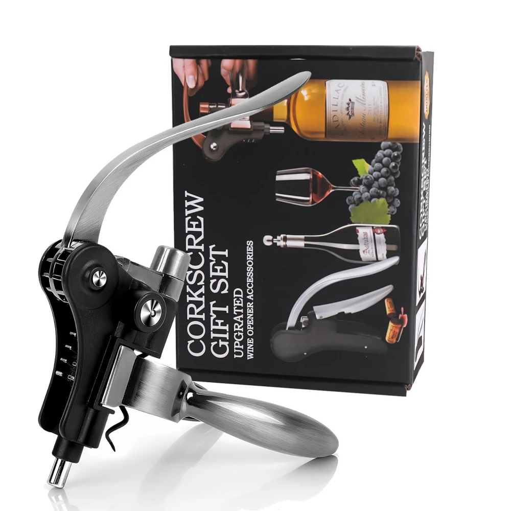 Rabbit Style Wine Bottle Opener Professional Wine Corkscrew Manual Lever Corkscrew, Zinc Alloy + ABS Opener