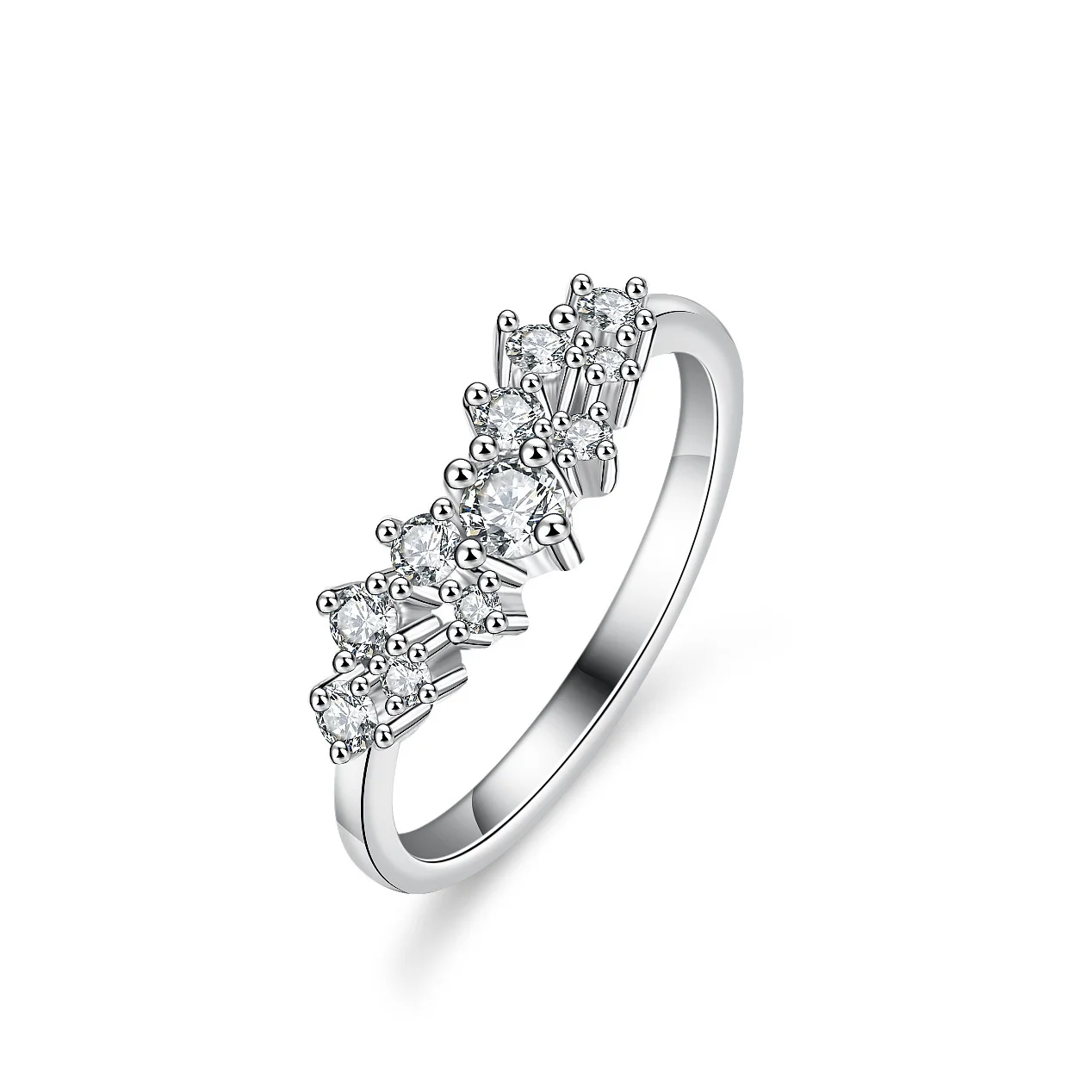 

D Color Moissanite Eternity Ring 925 Sterling Silver with 18K White Gold Plated Lab Diamond Rings for Women Fine Jewelry