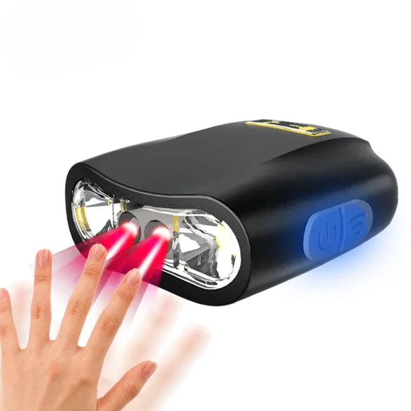 ไฟคลิปหนีบ LED แบบเหนี่ยวนำชาร์จ USB ไฟหน้าสำหรับงานซ่อมบำรุงกลางแจ้งมัลติฟังก์ชันแบบพกพาใหม่