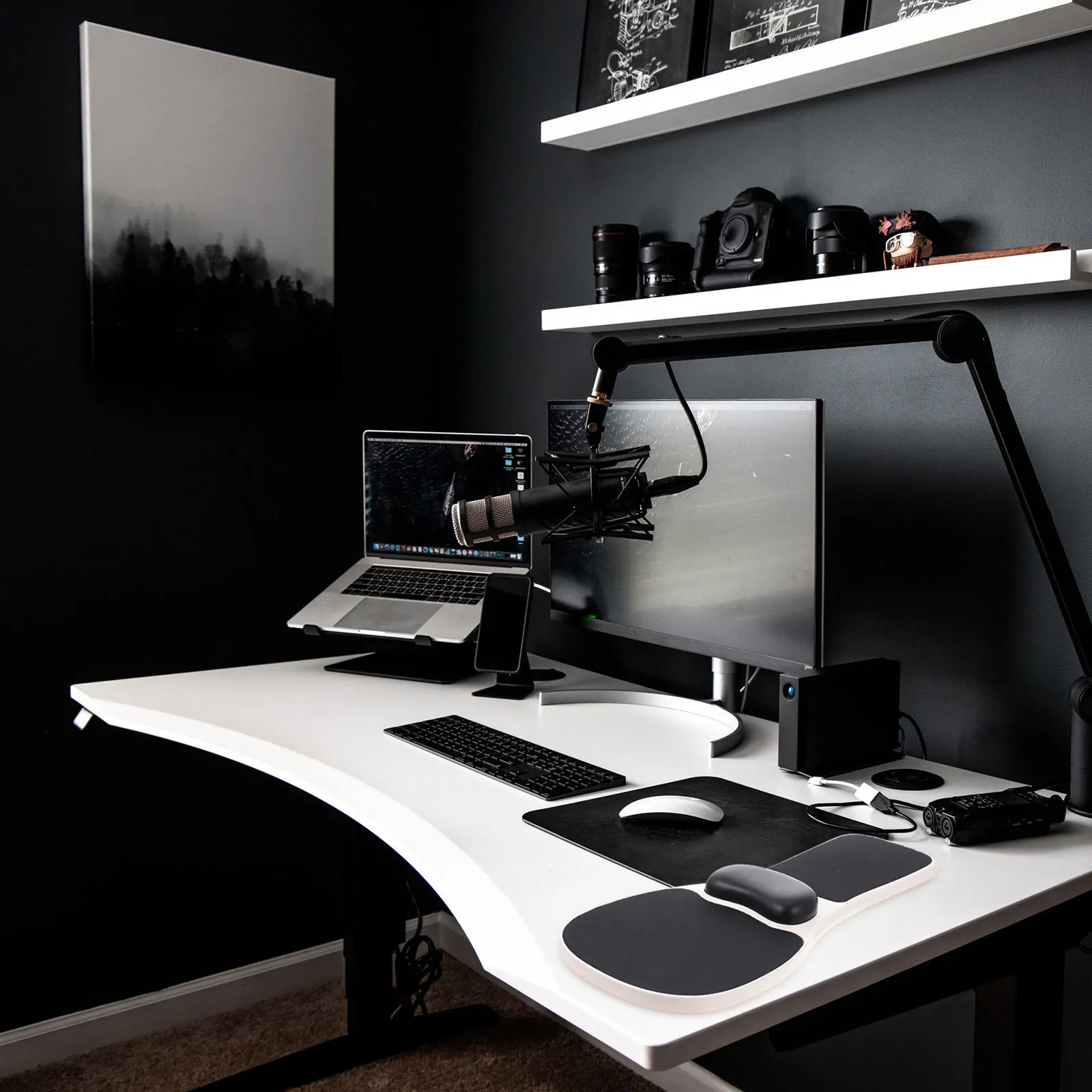 1pc Memory Foam Wrist Pad Black Ergonomic Computer Hand Bracket Arm Support Frame Desk Elbow Support Foldable Desktop