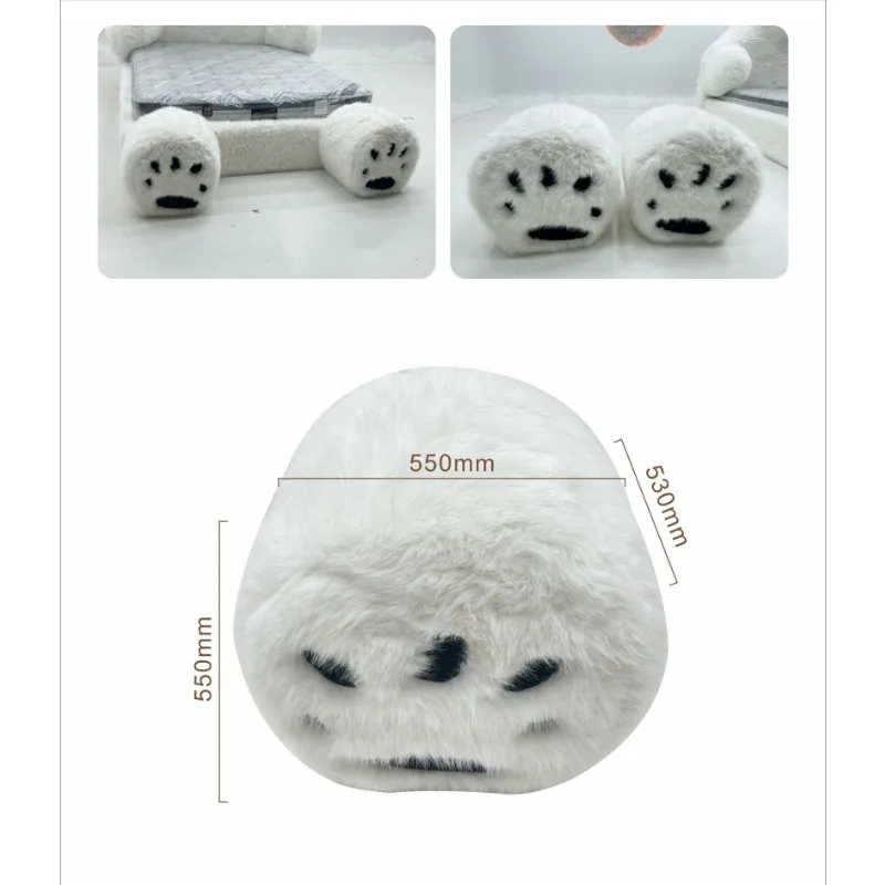 large two dimensional animals polar bear monster bed leather fabric cream bed