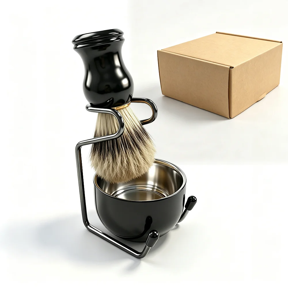 Brosse à raser noire dorée à p - Men'S Grooming Barbershop avis et prix