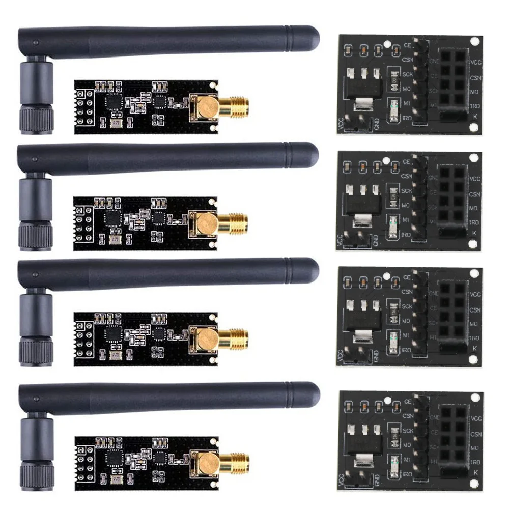 

4 шт. NRF24L01 + PA + LNA беспроводной модуль с антенной 1100 метров на большие расстояния с NRF24L01 беспроводной модуль-адаптер 3,3 В