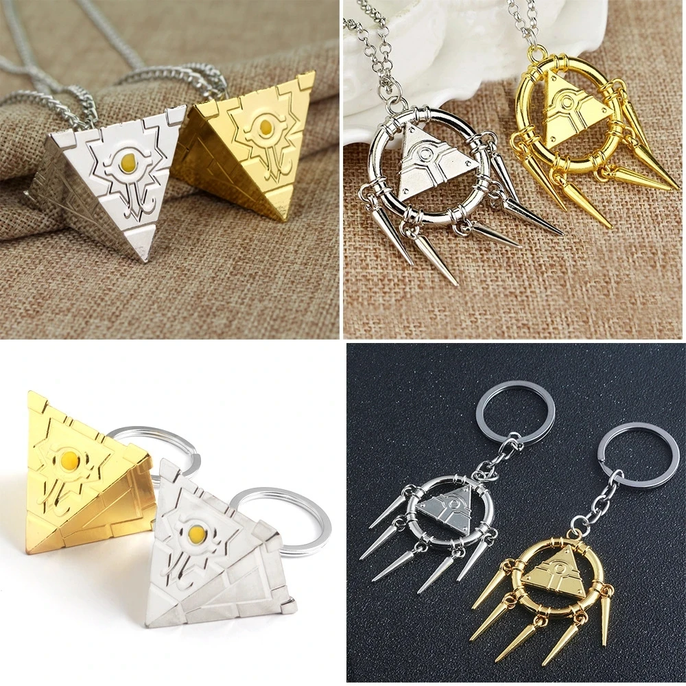 20pcs/lot Yu Gi Oh Men Women Necklace Kolye 3D Yugioh Puzzle Necklaces Millennium Wheel Wisdom Pendant Cosplay Jewelry Gifts