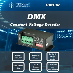 DM10R DMX 512 Decoder 3CH x 10A for RGB LED Tape Lights DC 12-24V,controller,Dimmer Driver,with RS485 Signal Conversion