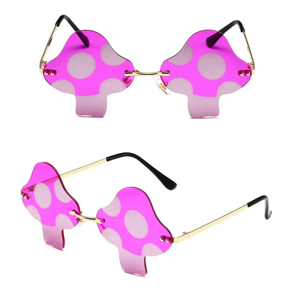 Retro Novel Rimless Party Favor Halloween Decorations Mushroom Shape Eyewear Sun Glasses Sunglasses for Women