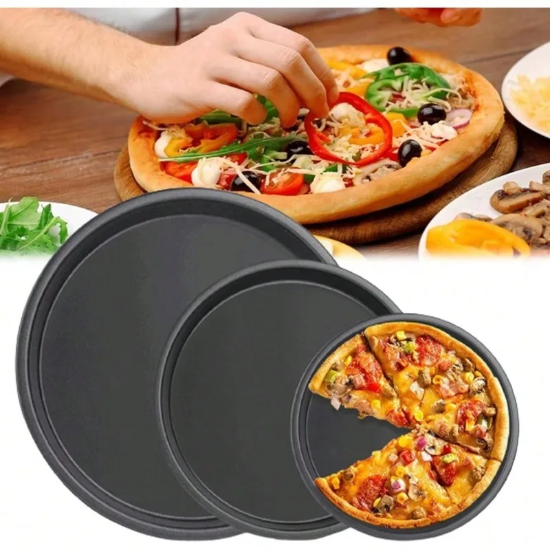 3pcs 6/8/10 Inch Pizza Pot, Reusable Non Stick Pizza Tray, Oven, Dishwasher, Safe Home Restaurant, Kitchen Baking Tools