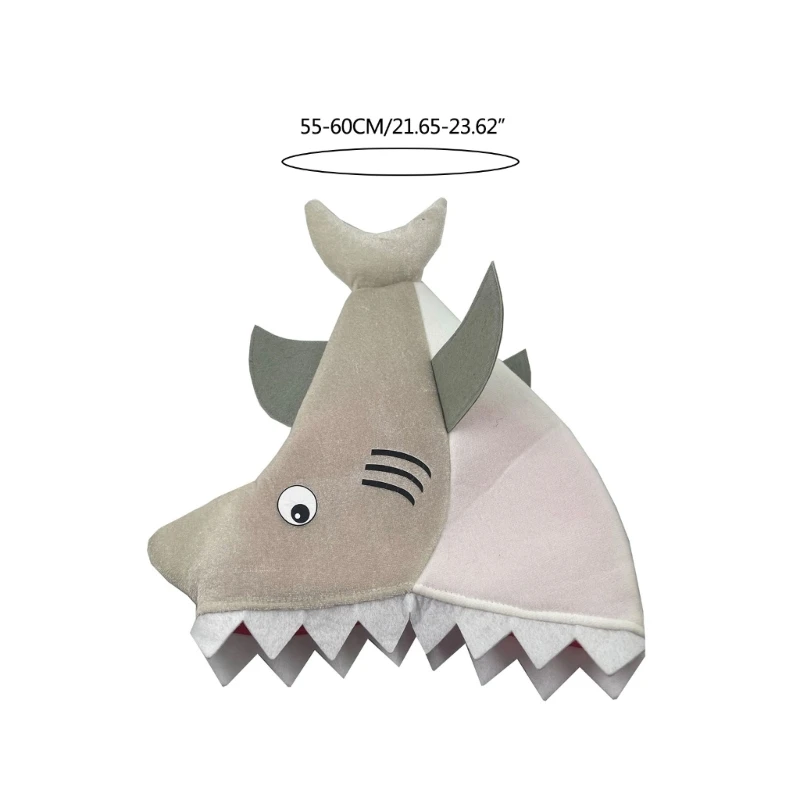 Funny Large Shark Hat Men Women Halloween Shark Headgear Oversized Hat Party Holiday Dress up Cosplay Beanie Cap Photo Props