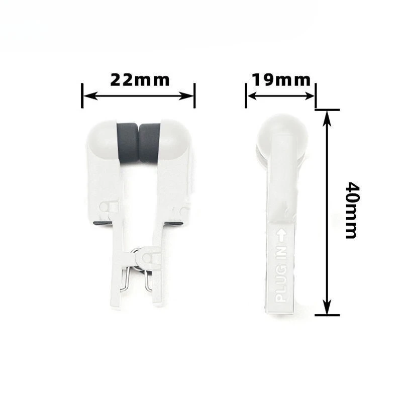 Microcurrent therapy ear clips - white conductive double-sided silicone ear clips