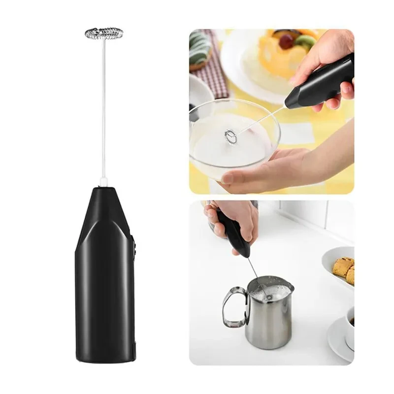 Mini Electric Milk Blender Handheld Eggbeater Stainless Steel Milk Milker Bubble Drink Stir Bar Creative Kitchen Cooking Tools