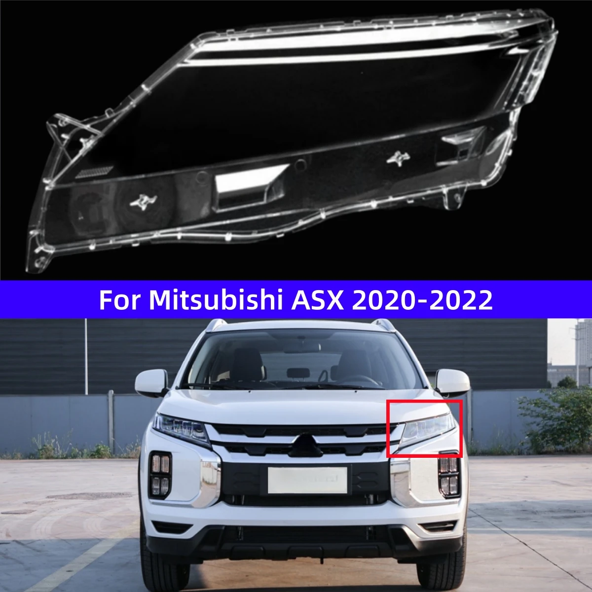 

For Mitsubishi ASX 2020 2021 2022 Accessories Car Headlights Lens Replace The Original Lampshade
