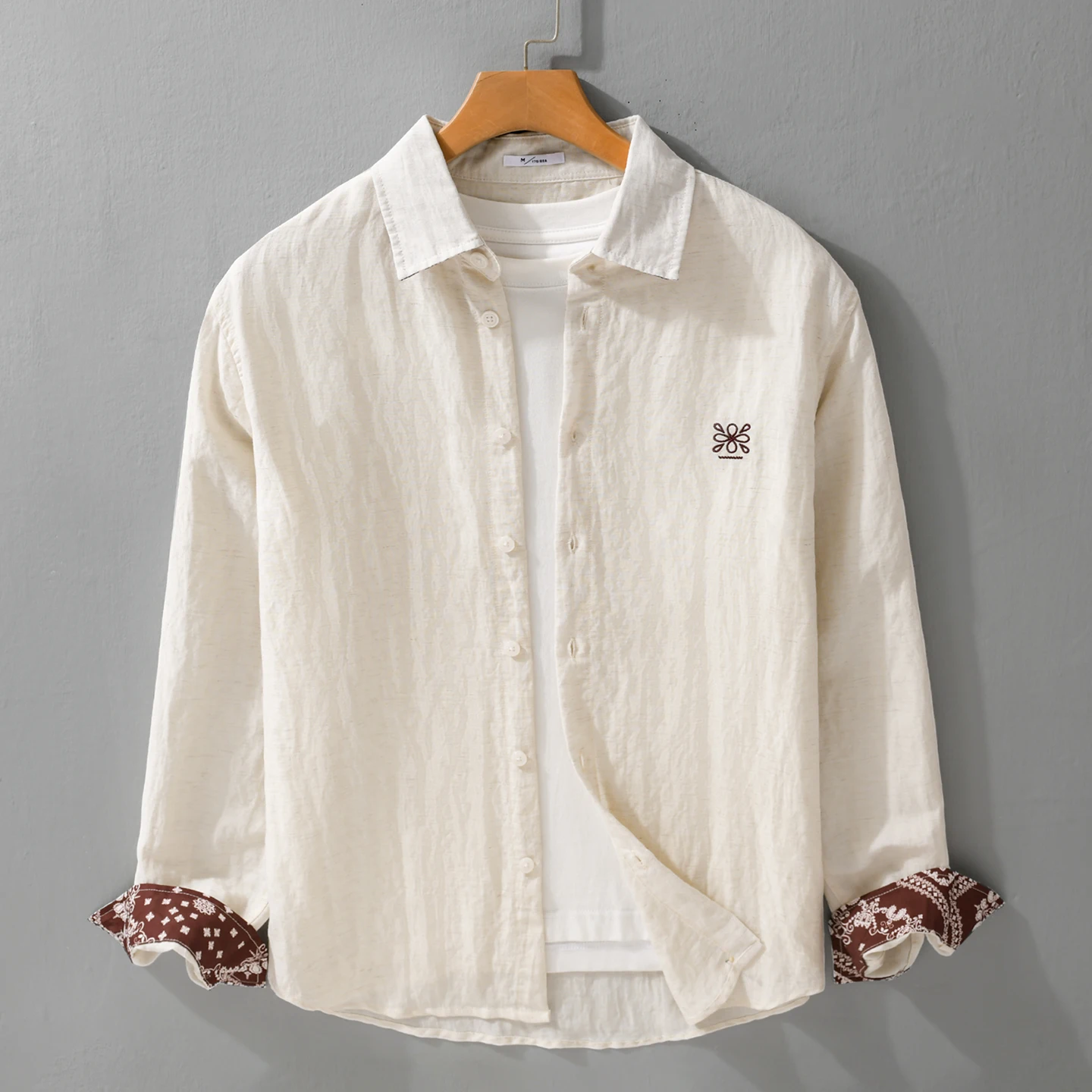 

Spring Men's Casual Long-Sleeved Shirts Versatile Japanese Style Simple Fashion Youth Loose Trendy Cotton Shirt Coat