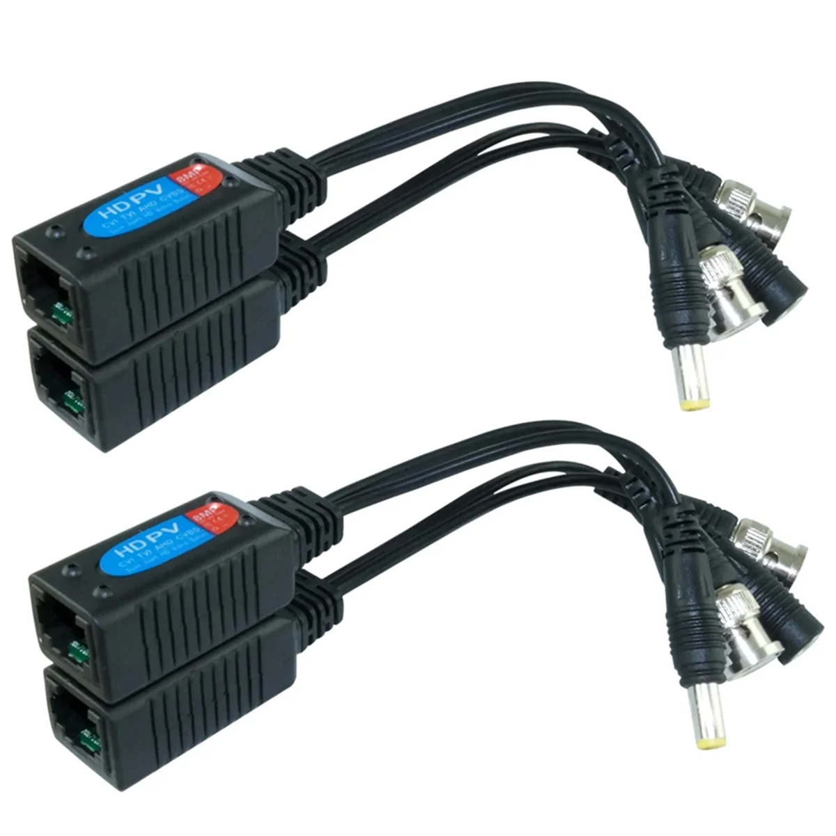 Cable Balun de vídeo de 8MP, transmisión HD, transmisor trenzado, adaptador BNC a RJ45, compatible con cámara HDCVI TVI AHD, 4 pares