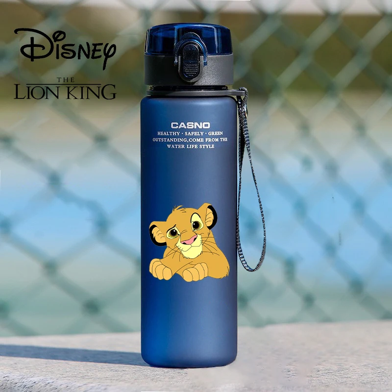 560ML Disney Król Lew Duża pojemność Outdoor Przenośna plastikowa sportowa butelka na wodę Fitness Off Road Kolarstwo Camping Simba