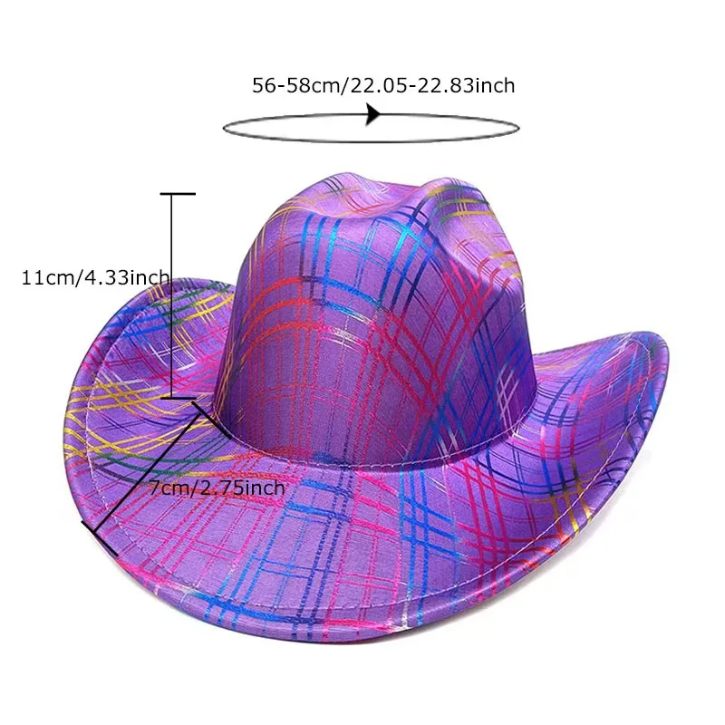 2024 New Western Style Tiara Cowgirl Hat For Man Woman Colorful Red Tiara Hat Cowboy Cap Holiday Funny Costume Party Hat