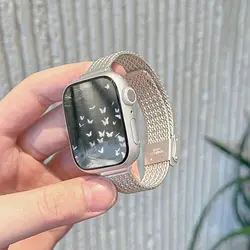 Stainless Steel Slim Strap For Apple Watch 41mm 45mm 9 8 7 Metal Mesh Loop Women Band For iwatch SE 6 5 4 40/44mm 38/42mm Ultra