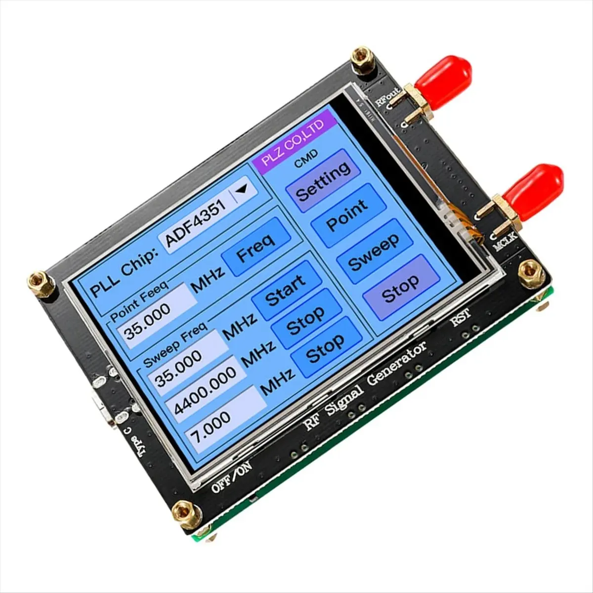 ~!DTD470-Oct.1set Signal Generator with USB Cable Touch Screen ADF4351 35M-4.4G Signal Generator PLL Sweep Generator