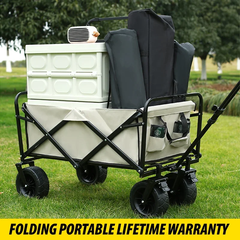 Camping Cart Outdoor Wheelbarrow for Fishing Max Capacity Barrow for Gardon Handcart Household Trolley Rolling Cart